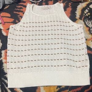 LOFT Women's Cream Knit Tank Top